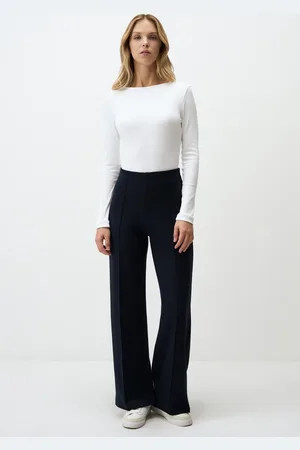 Jimmy Key Hoge Taille, Relaxte Pasvorm, Lange Gebreide Broek