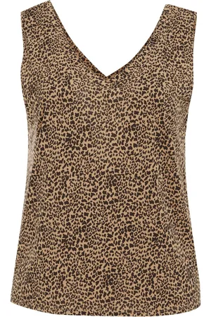WE Fashion Dames singlet met luipaard print - Curve