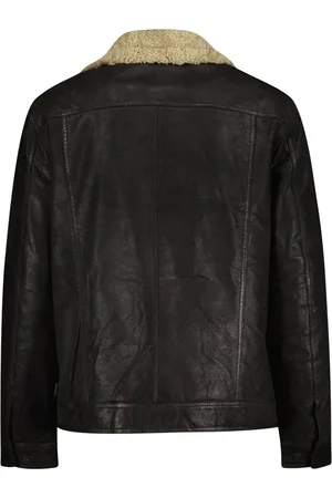 Donders Otway leren Shearling Jacket