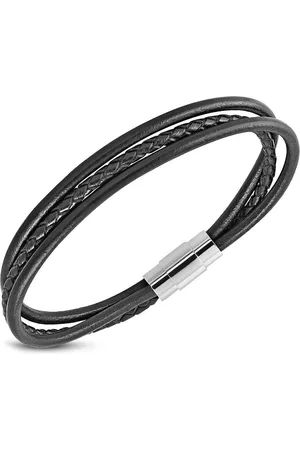 Amanto Armband Felix B - Leer - 316L Staal - 9mm - 22cm