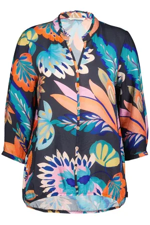 DIDI Dames Blouse Billy Blue Tropicalia print maat 34