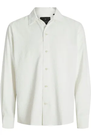 JACK & JONES Overhemd Jprblatrend Jacquard L/s Shirt Styd 12278765 White Mannen