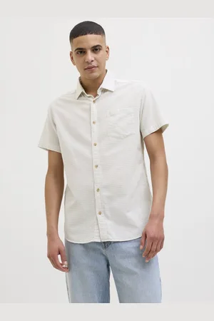 JACK & JONES Overhemd Jjabel Shirt Ss 12268993 Cloud Dancer Mannen