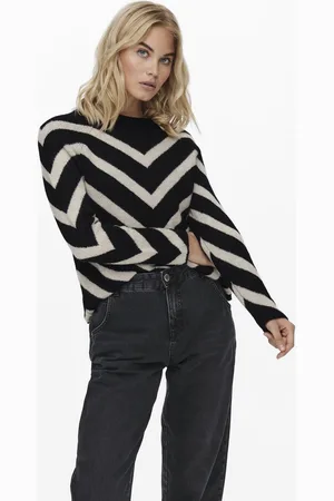 ONLY Trui Onleliza L/s Pullover Knt Noos 15191792 Black/w. Cloud D Dames