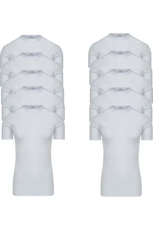 Beeren 10-pack Extra lange heren T-shirts van ondergoed met ronde hals M3000 maat XXL