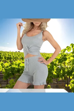 Merkloos 2 delige zomer set stretchy S/M
