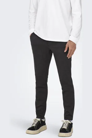 Only & Sons Heren Chino Broek ONSMARK slim Grijs 30W / 30L Volwassenen