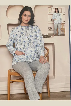 Merkloos Dames katoenen pyjama XXL
