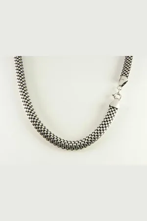 AsiAsia Brede gevlochten zilveren ketting - 51 cm.