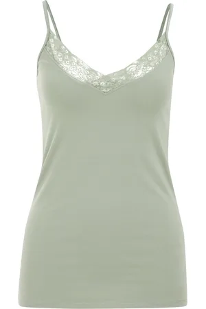 WE Fashion Dames singlet met kant