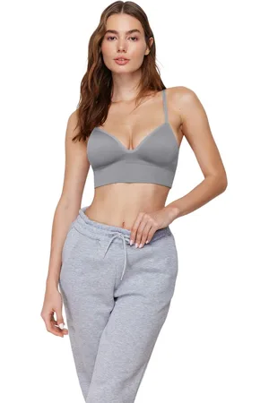 Trendyol Bruine Naadloze Strapless Niet-Gevoerde Niet-Uniforme Cupped Bralette Gebreide Bh Thmaw22Su0043