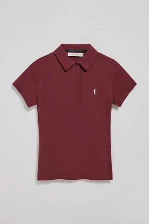 Polo Club® Bordeauxrode polo Pereira met vijf knopen en geborduurd Rigby Go-logo