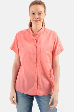 Camel Active Katoen blouse met opstaande kraag