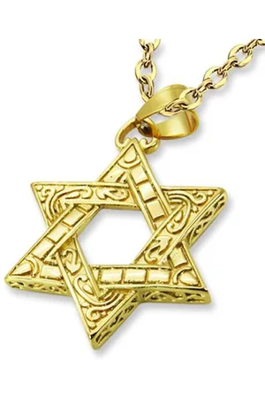 Amanto Ketting Dinho G - 316L Staal - Davidster - 47x35mm - 60cm
