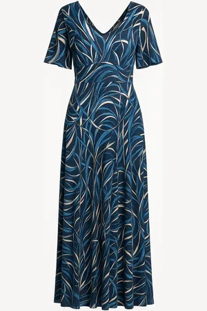 Merkloos JIMI FEI PARIS – Maxi Jurk met Abstracte Print – One Size – Elegant & Stretchy – Perfect voor Zomeravonden