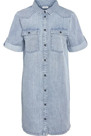 Noisy May Jurk Nmnew Signe S/s Denim Dress Wg003lb 27030041 Light Blue Denim Dames