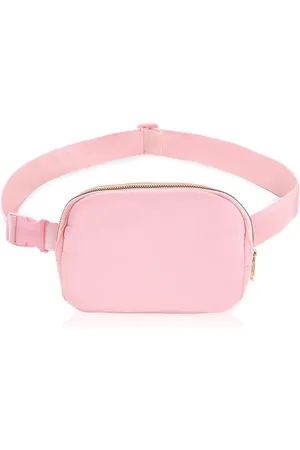Merkloos Waterdichte nylon heuptas met verstelbare riem - Roze, 20 x 25 x 14 cm