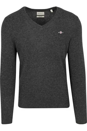 GANT Pullover V-Hals Woolblend Antraciet