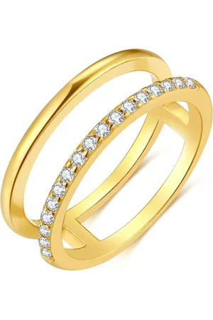 Twice As Nice Ring in 18kt verguld zilver, dubbele band 56