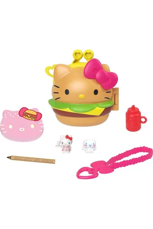 Merkloos Compacte Hamburger Speelset met Sanrio Minifiguren en Accessoires - Leuke Cadeau voor Kinderen vanaf 4 Jaar