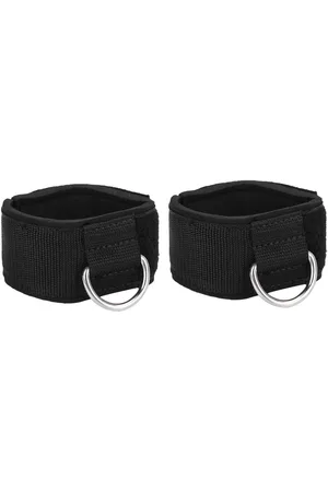 Merkloos 2 stuks gewatteerde D-ring enkelband beenmanchetten voor gymkabelmachines fitness dijriemen pasKabelbeheer