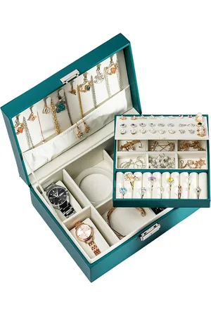 Merkloos Sieradendoos voor meisjes - multifunctionele sieradenopbergdoos voor kettingen, oorbellen, armbanden en ringen