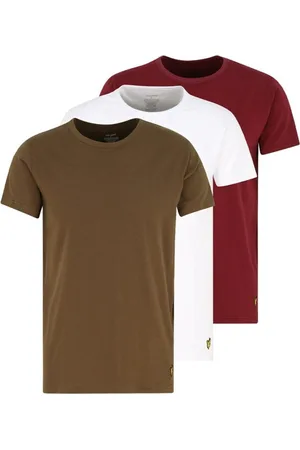 Lyle & Scott 3-Pack Heren T-Shirts - /Wit/Khaki