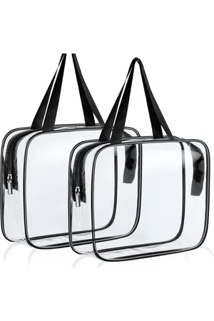 Merkloos Transparante waterdichte pvc toilettas voor handbagage - douane reistas met ritssluiting - multifunctioneel - cosmetica en make-up - dames heren kinderen - Handbagage