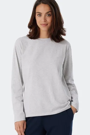 Schiesser Mix+Relax T-shirt - dames shirt lange mouwen -gemeleerd
