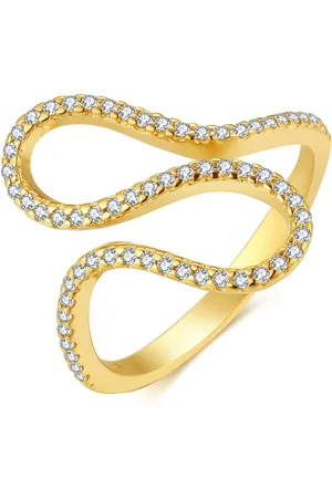 Twice As Nice Ring in 18kt verguld zilver, golvende stijl 56