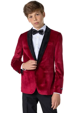 OppoSuits Deluxe Dinner Jacket - Burgundy - Tiener Blazer - Colbert -