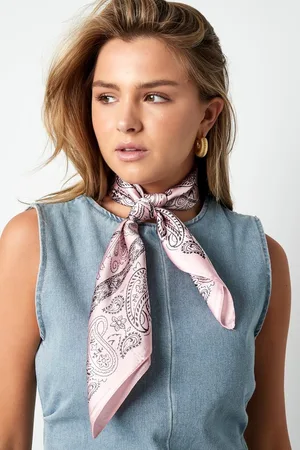 Merkloos Hals sjaal - Scarf farm girl - 70 x 70 cm - Pink - Festival accessoires - festival sjaaltje