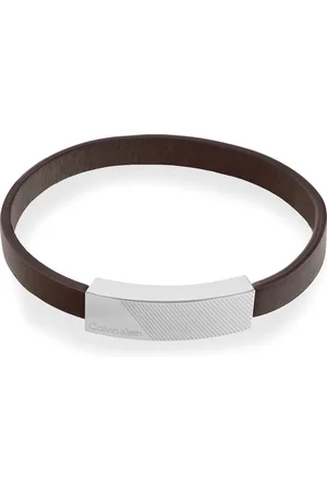 Calvin Klein Heren Armband van edelstaal / leer One Size 32024989