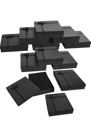Merkloos Papieren Sieraden Display Doosjes Set (12 Stuks) – Ideale Geschenkverpakking voor Oorbellen, Kettingen, Armbanden & Ringen