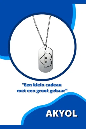 Akyol Gepersonaliseerde met hartje en voorletters ketting - Liefde - vriend/ vriendin - partners - cadeau - valentijn - leuk cadeau voor jouw partner - datum