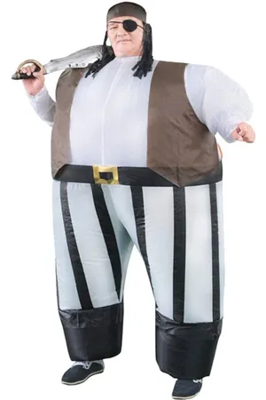 Merkloos Opblaasbaar piratenkostuum voor volwassenen - Perfect voor Halloween en feestjes