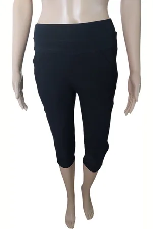 Merkloos Capri Broek - Dames - Stretch - Comfort - Elastische band - Steekzakken - Kleur