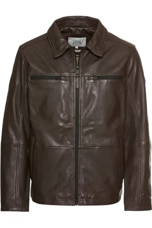 Camel Active Leren Blouson Met overhemdkraag