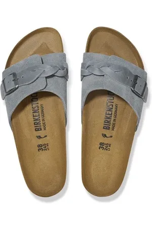 Birkenstock Oita Braided Suede Leather Basalt Gray Narrow