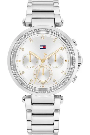 Tommy Hilfiger TH1782701 EMILY Dames Horloge - Mineraalglas - Staal - Zilverkleurig - 38 mm breed - Quartz - Vouw/Vlindersluiting - 5 ATM (douchen)