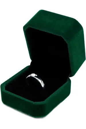 Merkloos Elegante fluwelen ringendoos voor sieraden, achthoekige geschenkdoos voor bruiloften en speciale gelegenheden