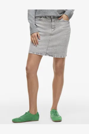 VILA Rok Vikaja Jaf Denim Skirt- Noos 14084735 Light Grey Denim Dames