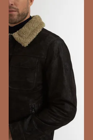 Donders Otway leren Shearling Jacket