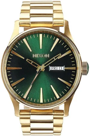 Nixon The Sentry SS Gold Green Sunray horloge A3561919