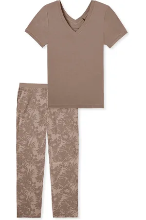 Schiesser Selected! premium inspiration pyjamaset - dames pyjama 7/8 lang klei