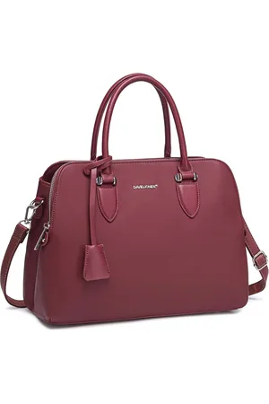 Merkloos Dames Shopper Tote PU Leer Handtas - Veel Vakken en Rits - Elegante Schoudertas voor Stad en Werk - Rood
