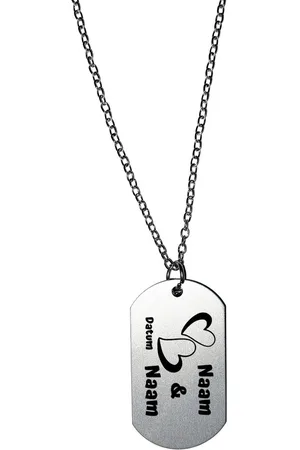 Akyol Zelf gepersonaliseerd hartjes met datum en eigen namen ketting - Liefde - mensen die liefde willen delen naar iemand - valentijnsdag - cadeautje - verjaardagscadeau - verjaardag - cadeau - kado - geschenk - gift