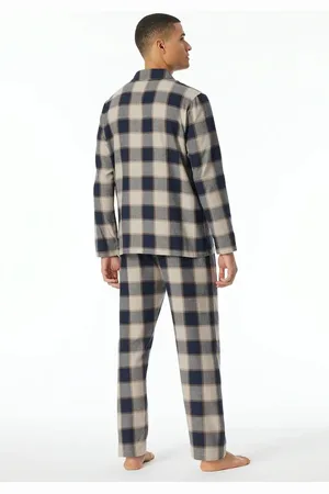 Schiesser Heren Flanellen Pyjama - Geruit - Selected! Premium Warming - Flanellen heren pyjama met ruit print en knoopsluiting - 54