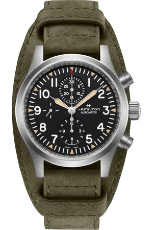 Hamilton Khaki Field H71706830 Horloge - Leer - Groen - Ø 44 mm
