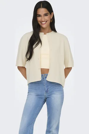 ONLY Vest Onltilda S/s O-neck Cardigan Knt 15357001 Marshmallow Dames